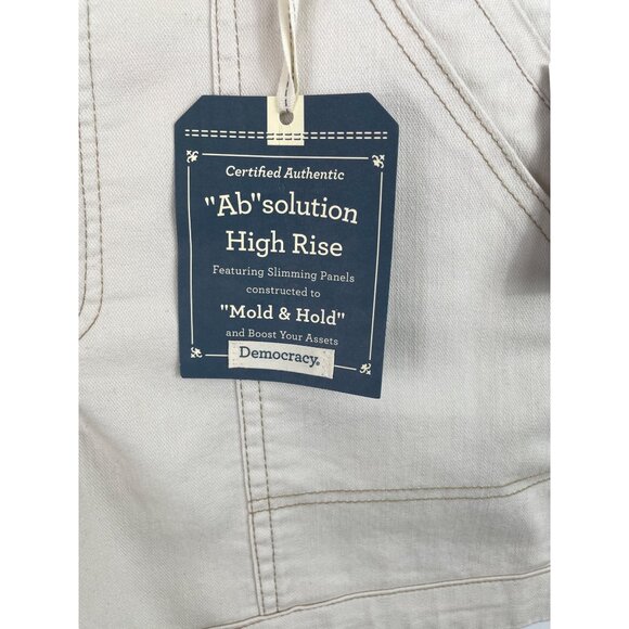 Democracy "Ab" Solution Tan High Rise Denim Shorts Womens Size 10 - Picture 5 of 11